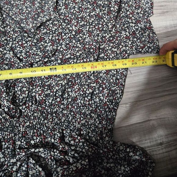 PRETTYGARDEN Women's Summer Boho Dress Casual Short Sleeve Ruffle Floral sz L - Picture 10 of 10